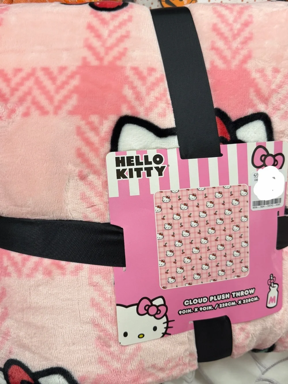 Hello Kitty Soft Pink Plush Throw Blanket with Character Tag